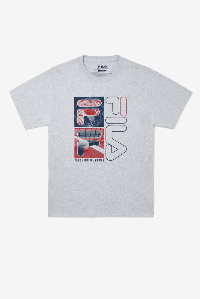 Fila T-Shirt Mens Grey Nyc Collage - Ireland 43718-ERMT